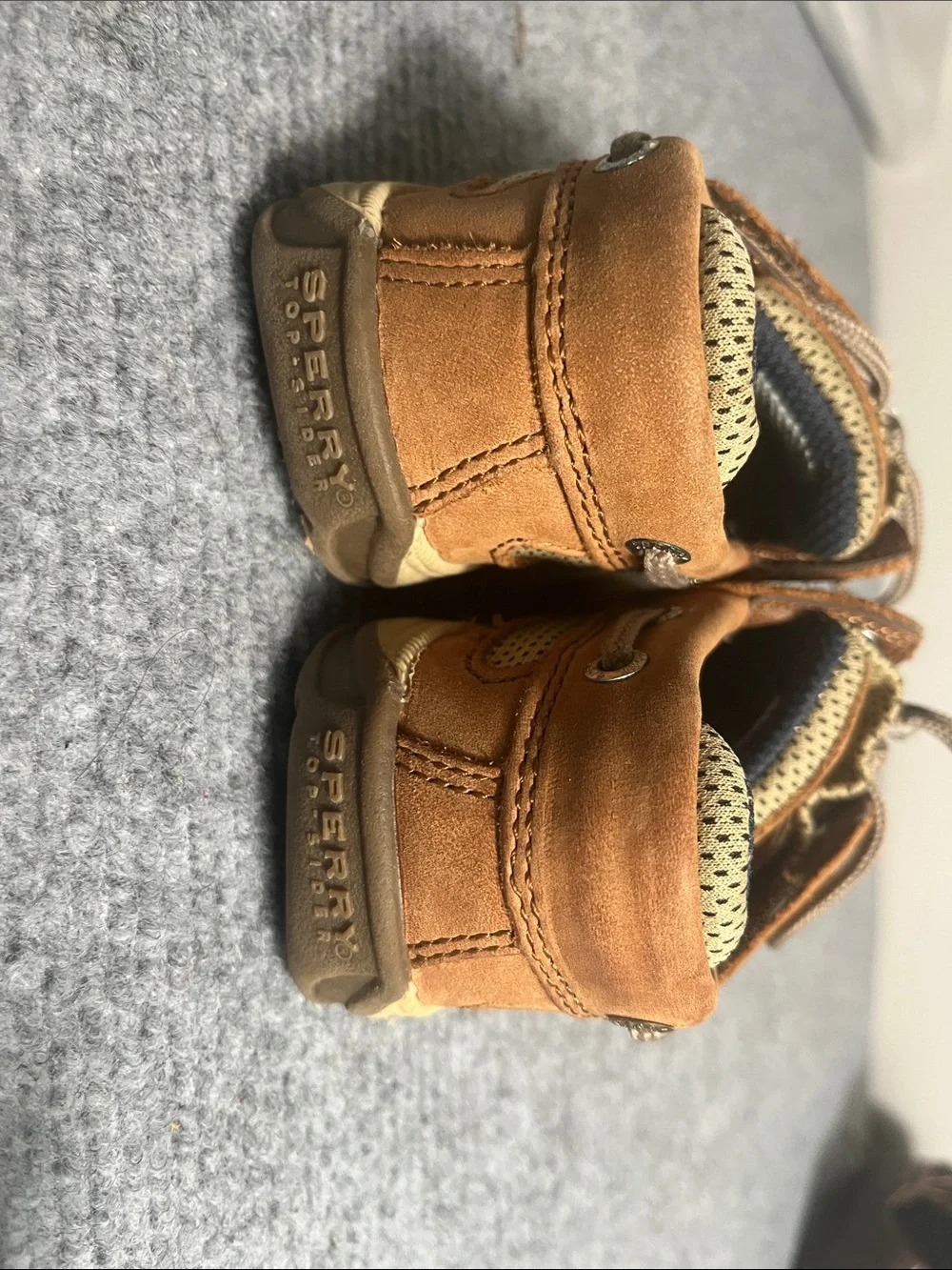 Sperry Kids Tan Boat Shoes with Lace-Up Detail